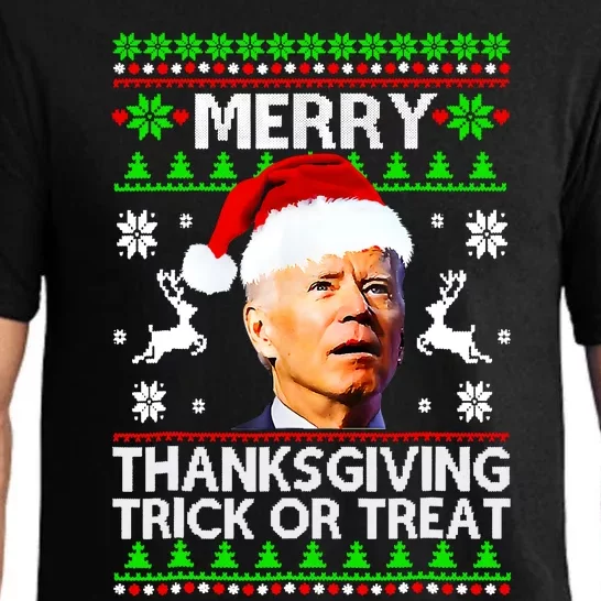 Funny Joe Biden Merry Thanksgiving Trick Or Treat Pajama Set