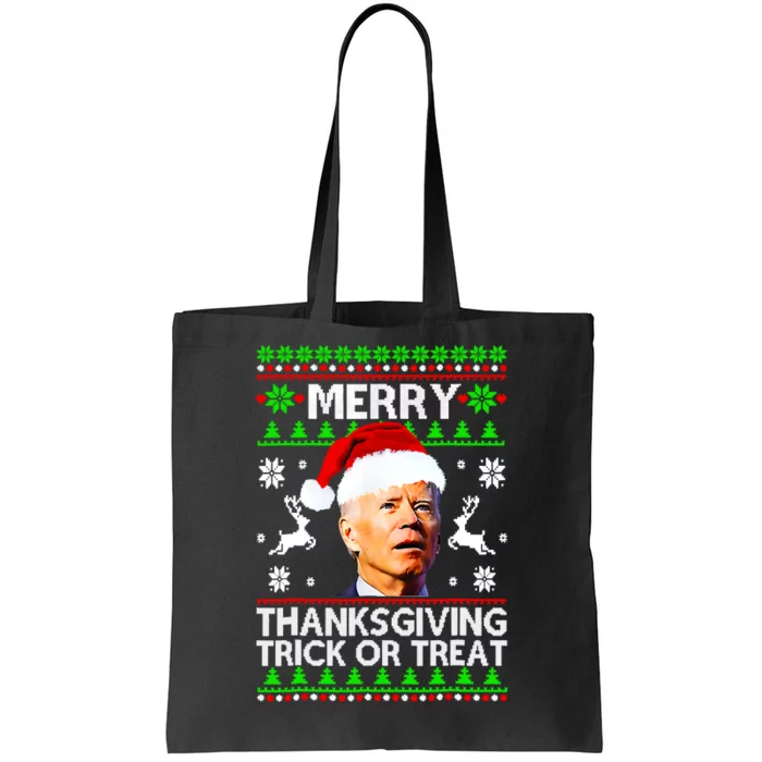 Funny Joe Biden Merry Thanksgiving Trick Or Treat Tote Bag