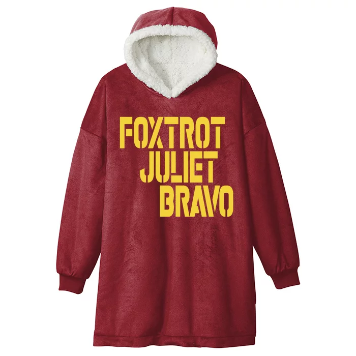 Foxtrot Juliet Bravo Hooded Wearable Blanket