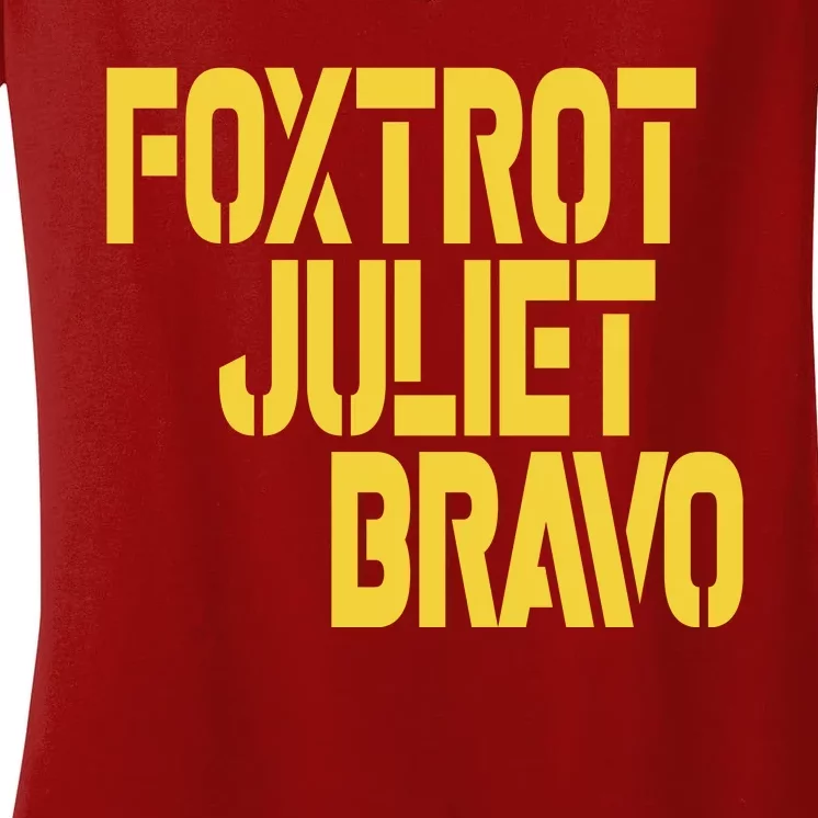 Foxtrot Juliet Bravo Women's V-Neck T-Shirt