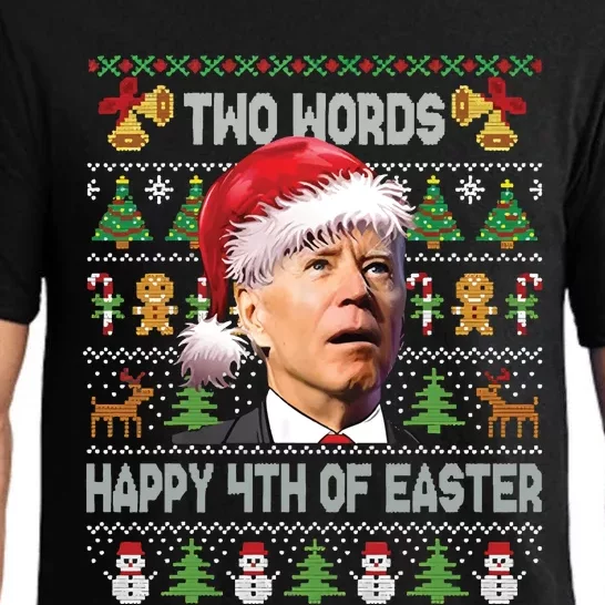 Funny Joe Biden Two Words Happy 4th Of Easter Christmas Pajama Set