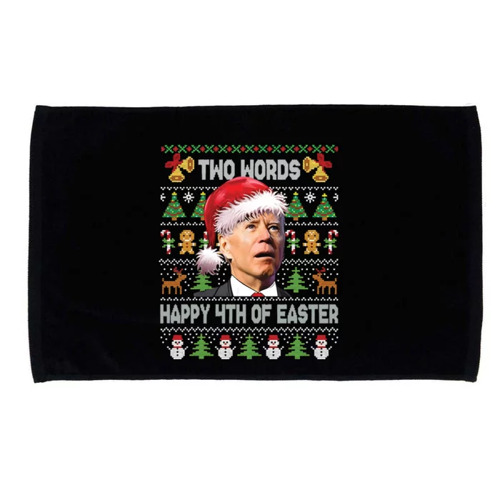 Funny Joe Biden Two Words Happy 4th Of Easter Christmas Microfiber Hand Towel