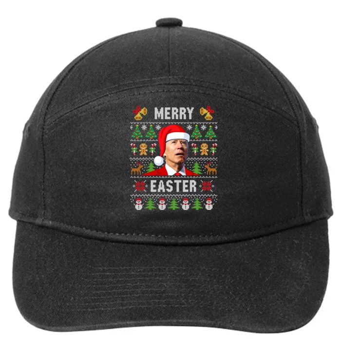 Funny Joe Biden Happy Easter Ugly Christmas Sweater 7-Panel Snapback Hat