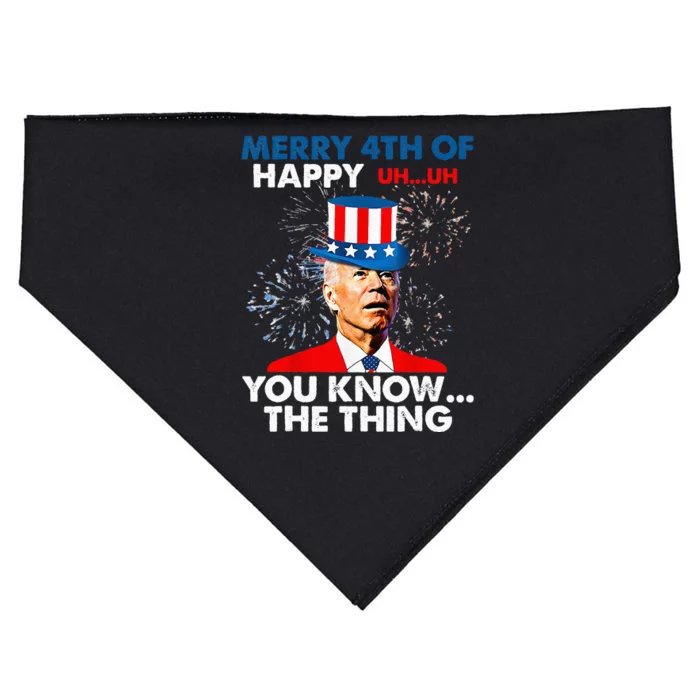 Funny Joe Biden Merry 4th Of You Know..The Thing 4th Of July USA-Made Doggie Bandana