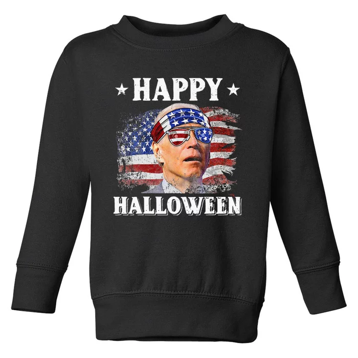 Funny Joe Biden Happy Halloween Confused 4th Of July Toddler Sweatshirt