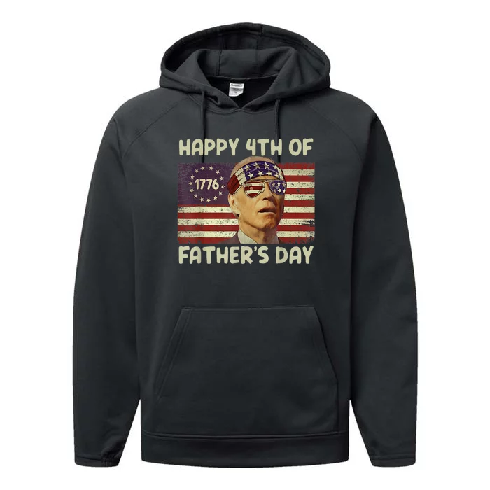 Funny Joe Biden Happy 4th Of Fathers Day Shirts 4th Of July Performance Fleece Hoodie