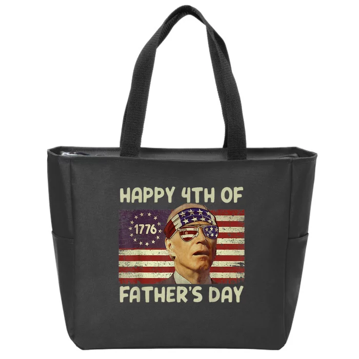 Funny Joe Biden Happy 4th Of Fathers Day Shirts 4th Of July Zip Tote Bag