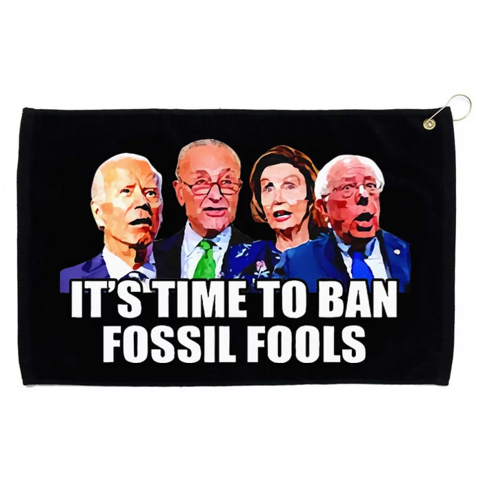 Funny Joe Biden Its Time To Ban Fossil Fools Anti Liberals Grommeted Golf Towel