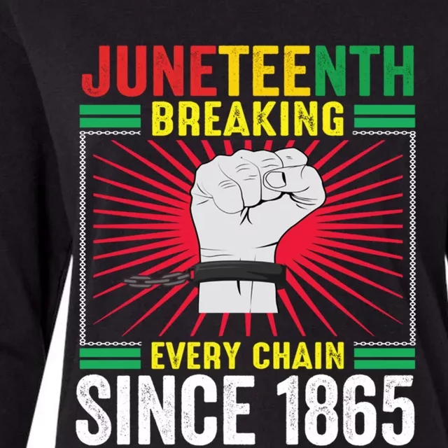 Funny Junenth Breaking Every Chain Since 1865 Junenth Great Gift Womens Cotton Relaxed Long Sleeve T-Shirt