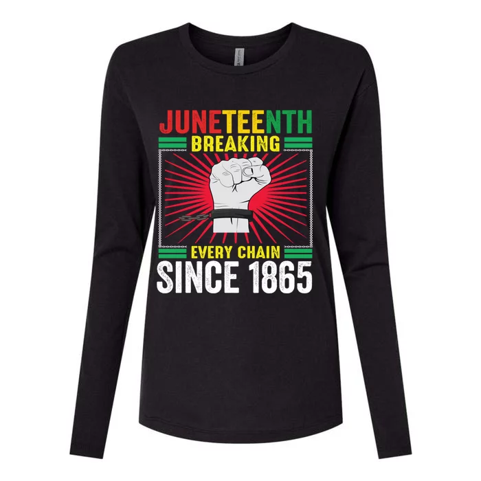 Funny Junenth Breaking Every Chain Since 1865 Junenth Great Gift Womens Cotton Relaxed Long Sleeve T-Shirt