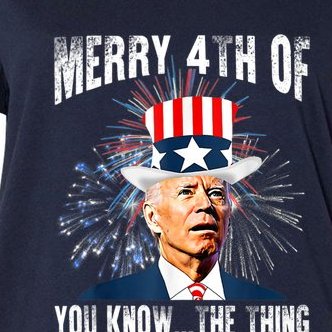 Funny Joe Biden Merry 4th Of You Know..The Thing 4th Of July Funny Women's V-Neck Plus Size T-Shirt