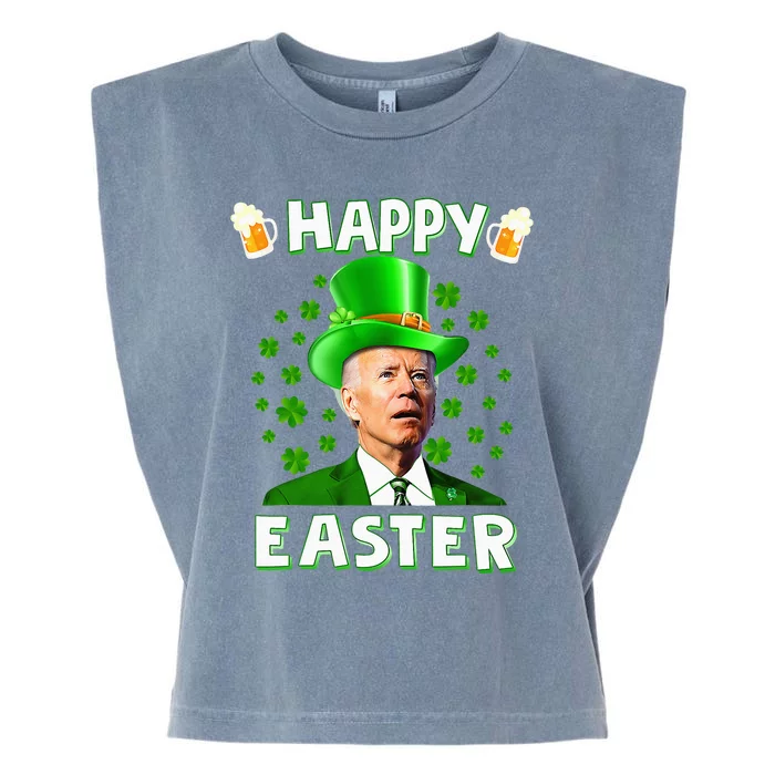 Funny Joe Biden Easter Confused St Patricks Day Garment-Dyed Women's Muscle Tee