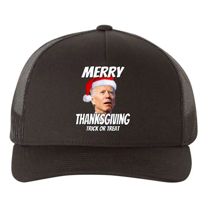 Funny Joe Biden Merry Thanksgiving Trick Or Treat Yupoong Adult 5-Panel Trucker Hat