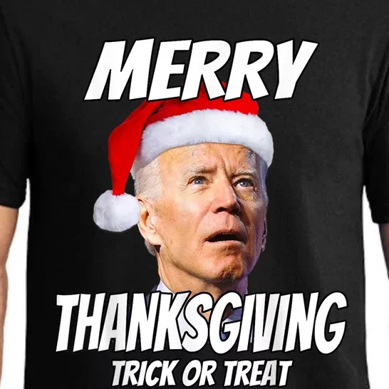 Funny Joe Biden Merry Thanksgiving Trick Or Treat Pajama Set