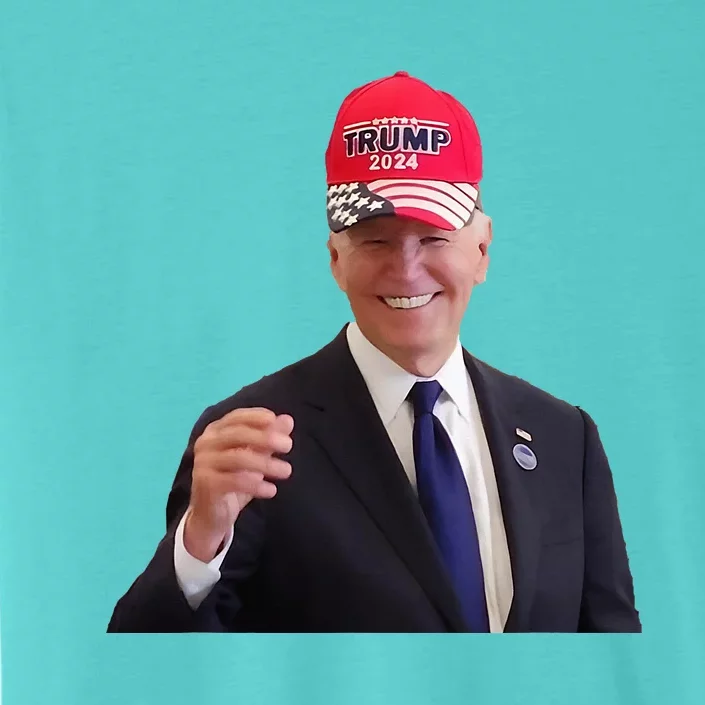 Funny Joe Biden Dons Trump 2024 Cap Wear A Trump Hat ChromaSoft Performance T-Shirt