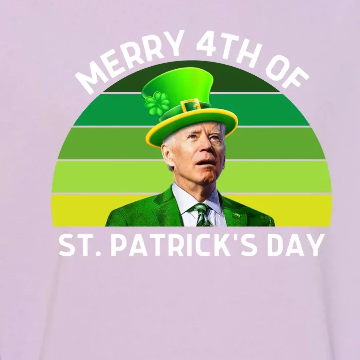 Funny Joe Biden St Patricks Day Merry 4th Of St Patrick's Day Garment-Dyed Sweatshirt