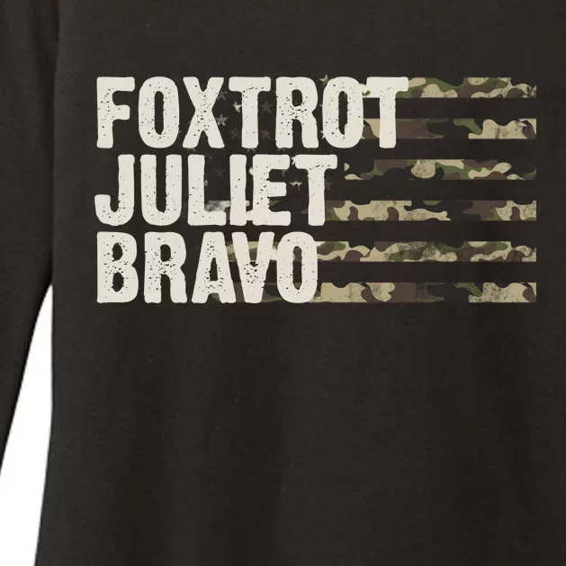 Foxtrot Juliet Bravo Camo Military Flag Womens CVC Long Sleeve Shirt