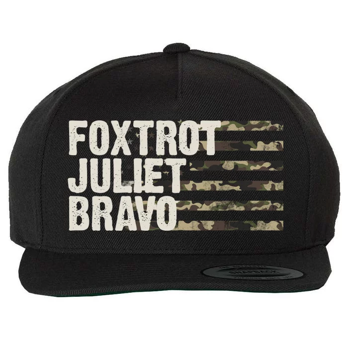 Foxtrot Juliet Bravo Camo Military Flag Wool Snapback Cap