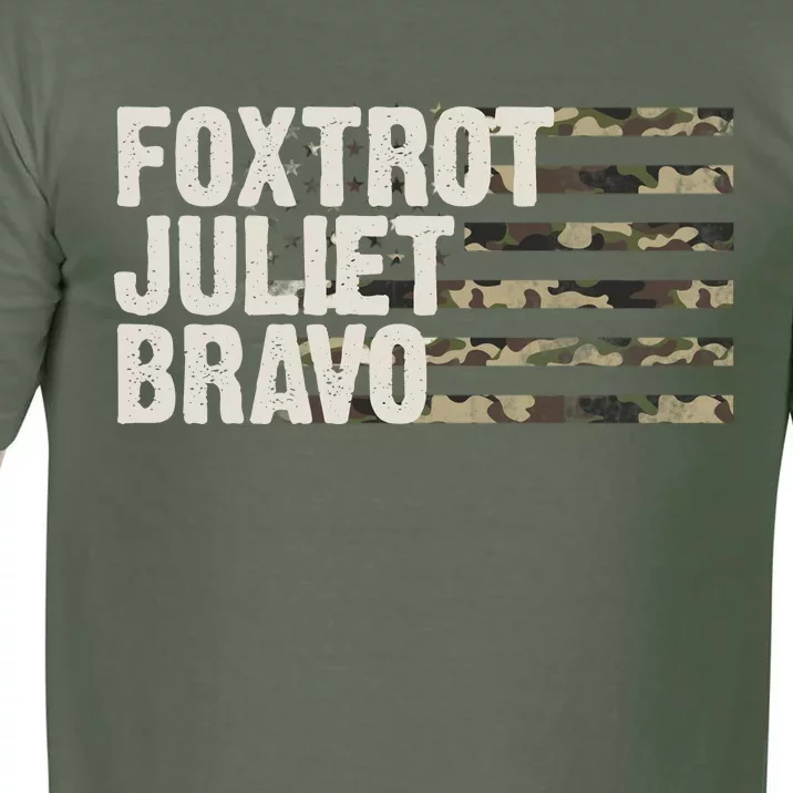 Foxtrot Juliet Bravo Camo Military Flag Comfort Colors T-Shirt