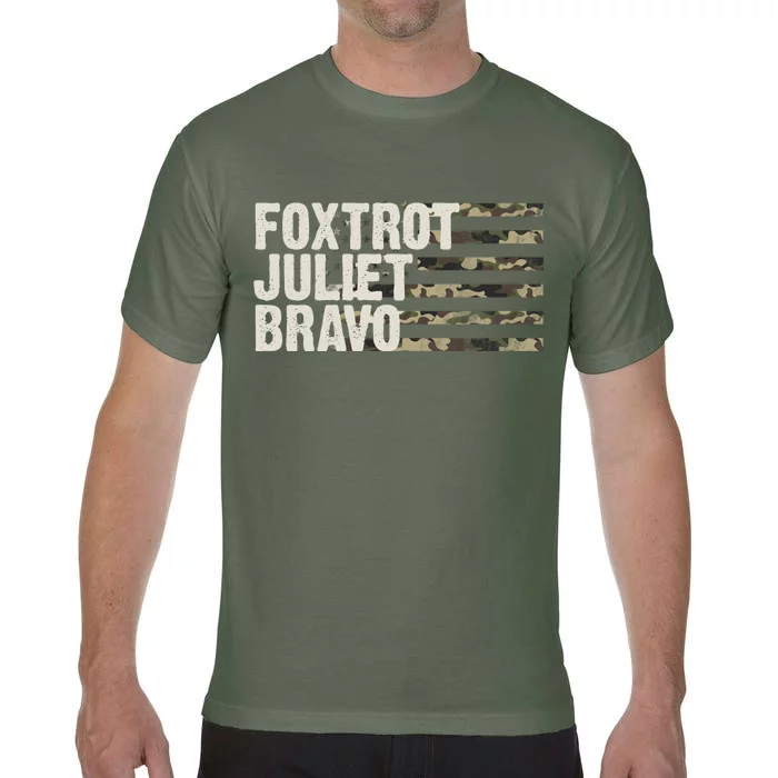 Foxtrot Juliet Bravo Camo Military Flag Comfort Colors T-Shirt