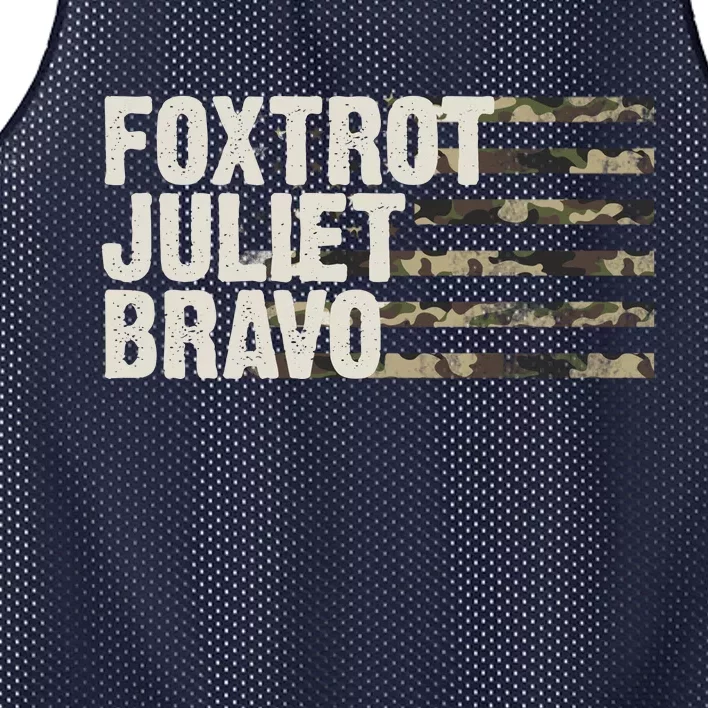 Foxtrot Juliet Bravo Camo Military Flag Mesh Reversible Basketball Jersey Tank