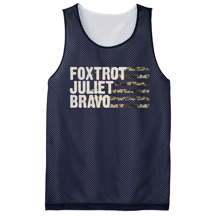 Foxtrot Juliet Bravo Camo Military Flag Mesh Reversible Basketball Jersey Tank