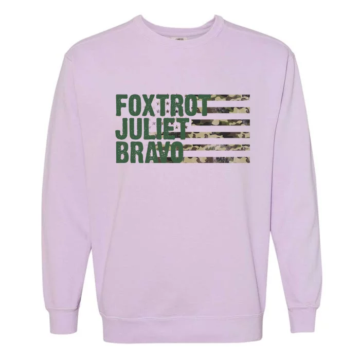 Foxtrot Juliet Bravo Camo Military Flag Garment-Dyed Sweatshirt