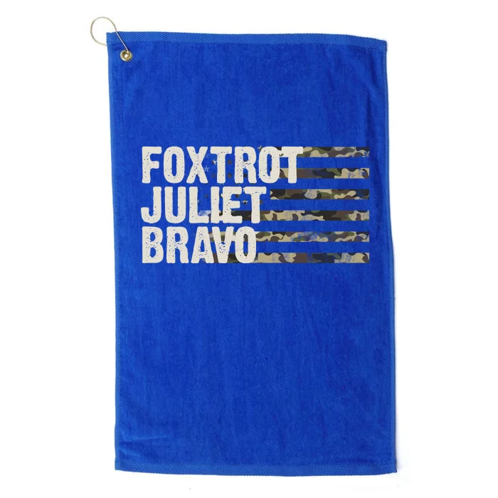 Foxtrot Juliet Bravo Camo Military Flag Platinum Collection Golf Towel