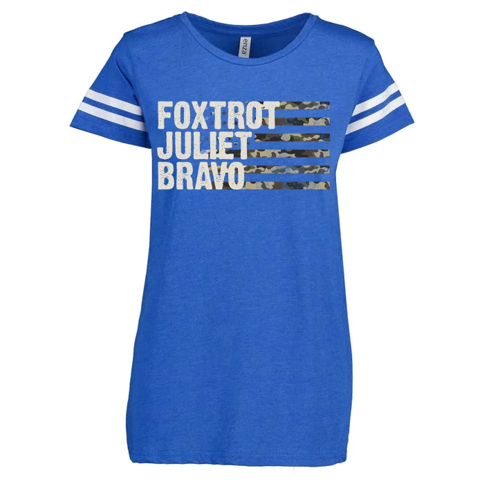 Foxtrot Juliet Bravo Camo Military Flag Enza Ladies Jersey Football T-Shirt