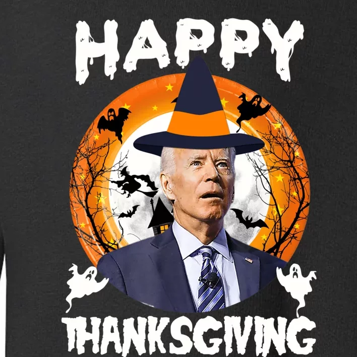 Funny Joe Biden Happy Thanksgiving Confused Happy Halloween Toddler Sweatshirt