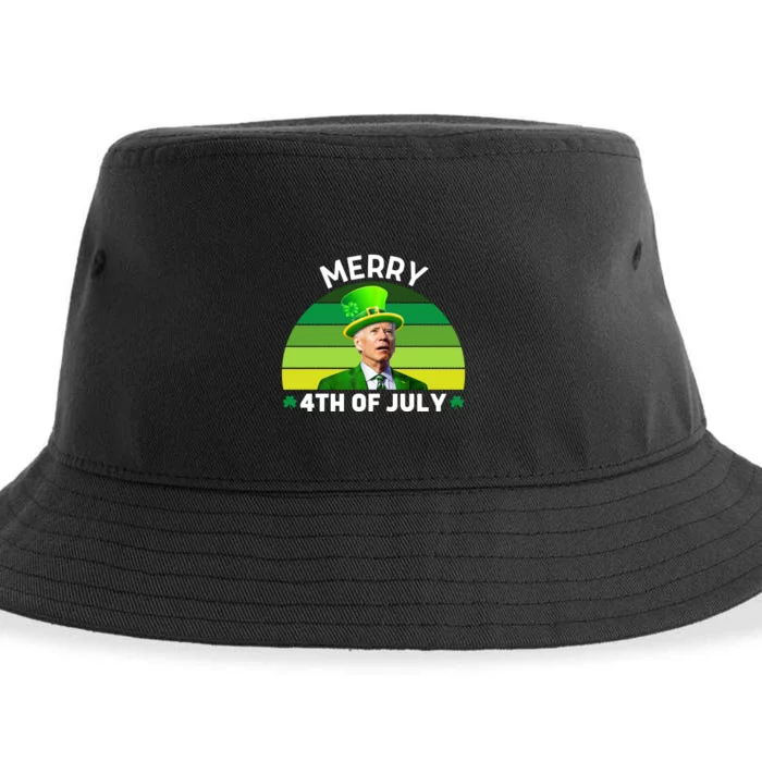 Funny Joe Biden St Patricks Day Merry 4th Of July Sustainable Bucket Hat