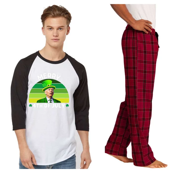 Funny Joe Biden St Patricks Day Merry 4th Of July Raglan Sleeve Pajama Set