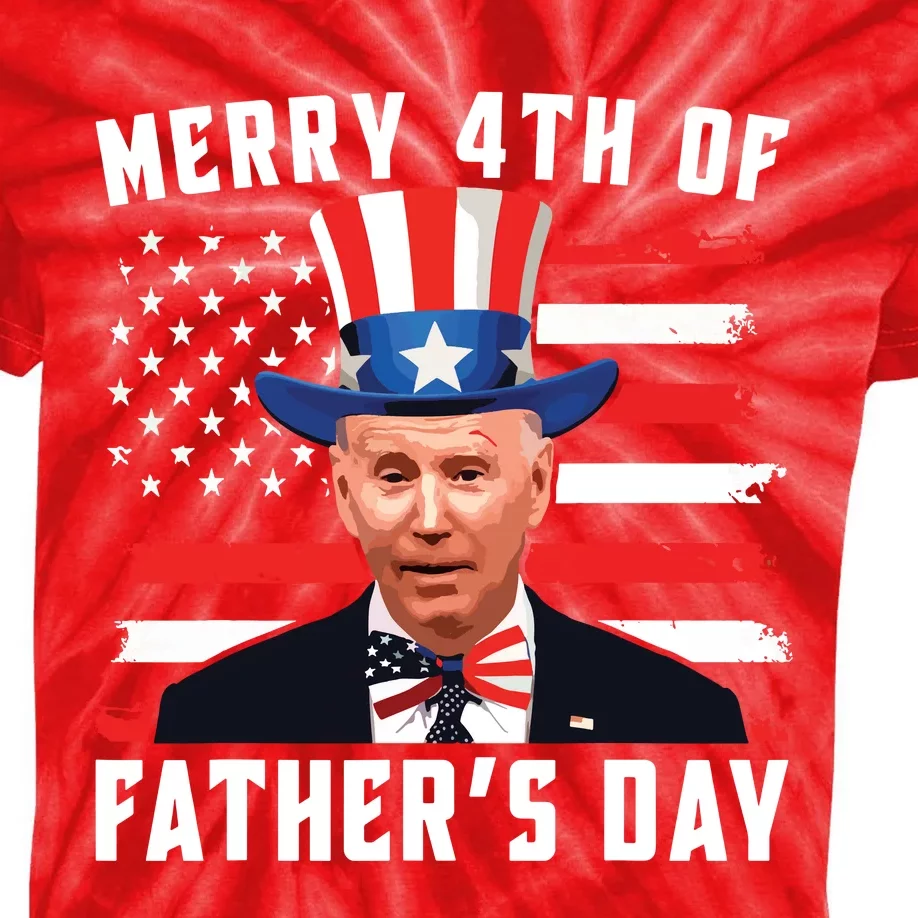 Funny Joe Biden Happy Merry 4th Of July Confused Fathers Day Kids Tie-Dye T-Shirt