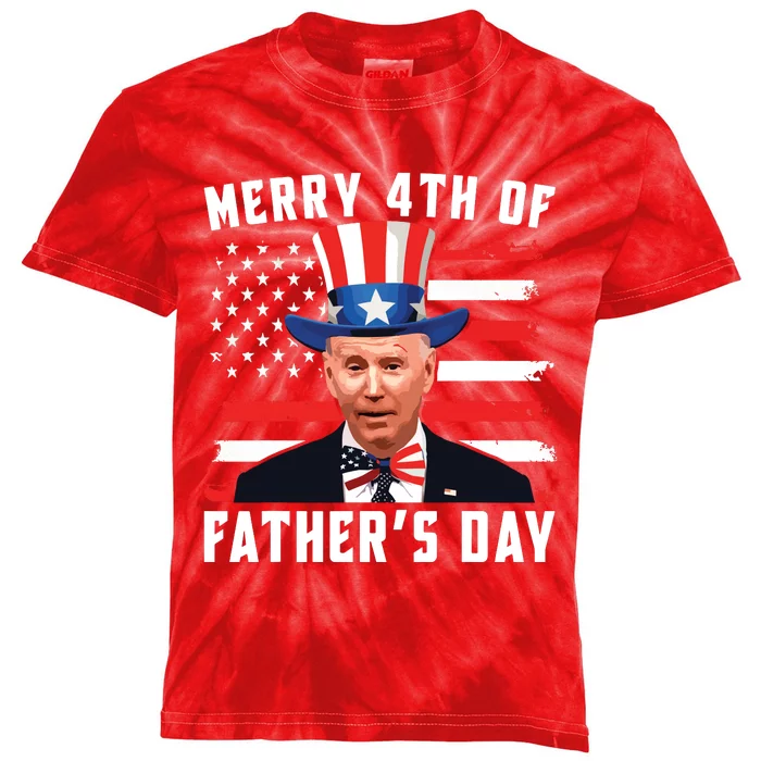 Funny Joe Biden Happy Merry 4th Of July Confused Fathers Day Kids Tie-Dye T-Shirt