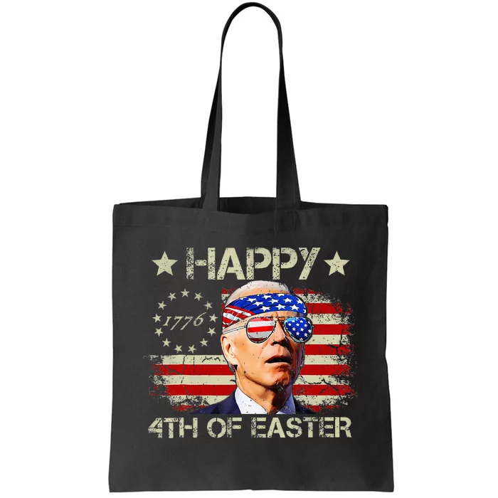 Funny Joe Biden 4th Of July Happy 4th Of Easter Us Flag Tote Bag