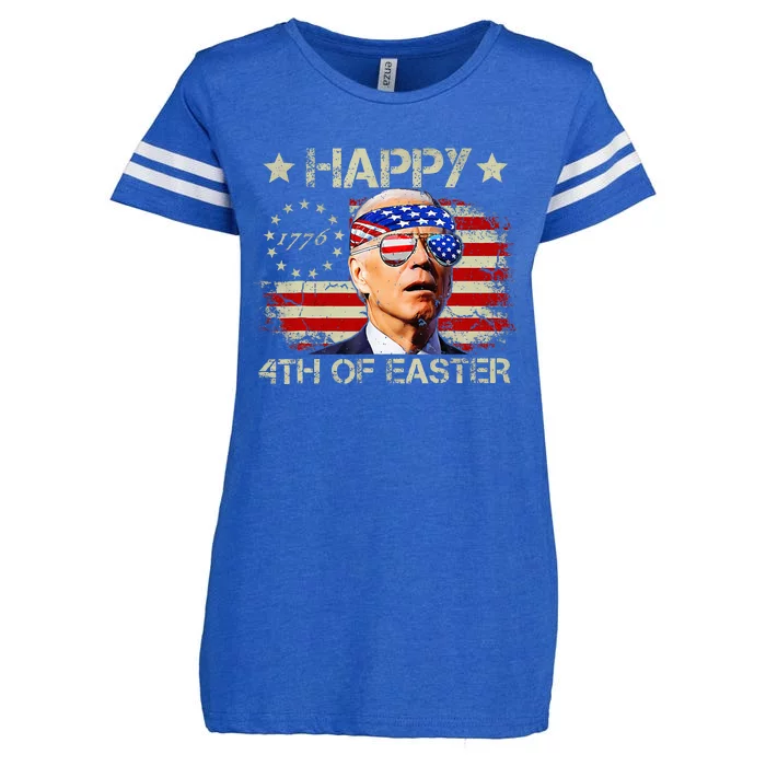 Funny Joe Biden 4th Of July Happy 4th Of Easter Us Flag Enza Ladies Jersey Football T-Shirt