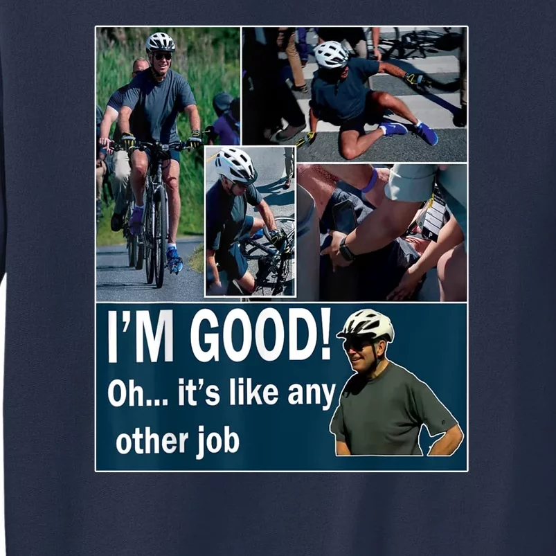 Funny Joe Biden Falling Off Bicycle Bike Meme Sweatshirt