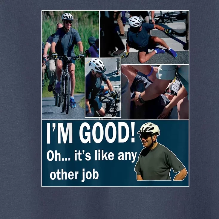 Funny Joe Biden Falling Off Bicycle Bike Meme Toddler T-Shirt