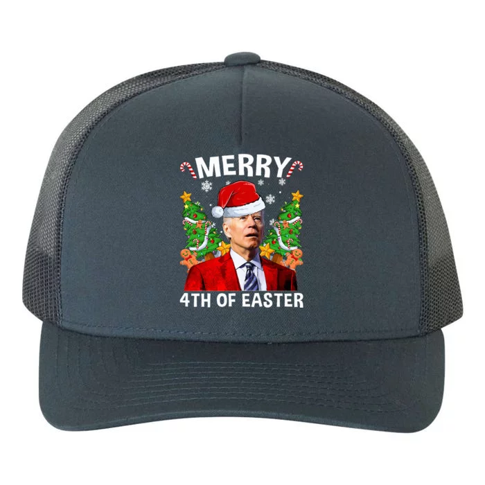 Funny Joe Biden Christmas Santa Hat Merry 4th Of Easter Xmas Yupoong Adult 5-Panel Trucker Hat