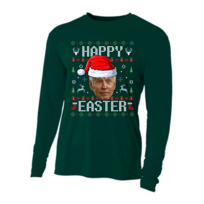 Funny Joe Biden Happy Easter Funny Ugly Christmas Sweater Cooling Performance Long Sleeve Crew