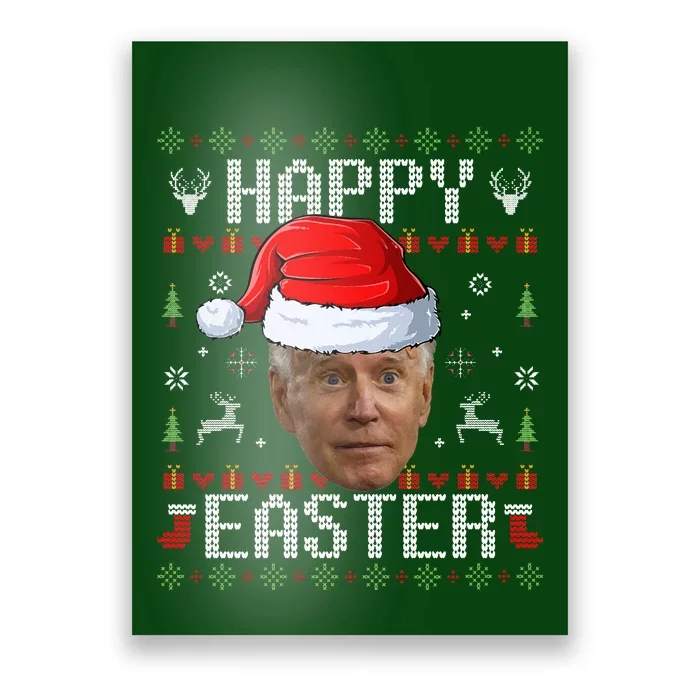 Funny Joe Biden Happy Easter Funny Ugly Christmas Sweater Poster