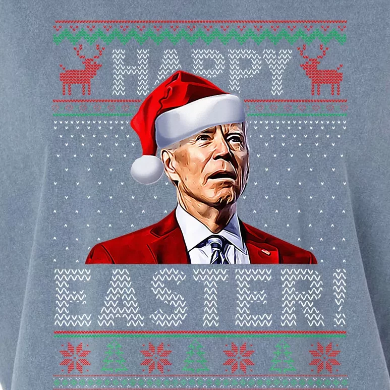 Funny Joe Biden Happy Easter Ugly Christmas Sweater Garment-Dyed Women's Muscle Tee