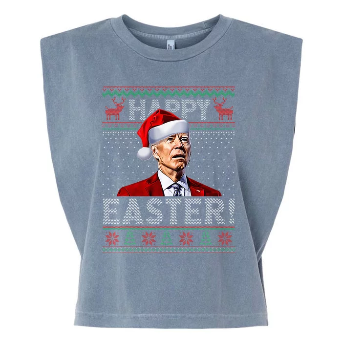 Funny Joe Biden Happy Easter Ugly Christmas Sweater Garment-Dyed Women's Muscle Tee