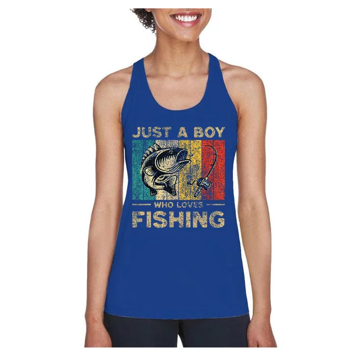 Fishing Jokes Boy Fisherman Bass Fish Women's Racerback Tank