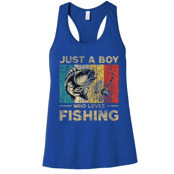 Fishing Jokes Boy Fisherman Bass Fish Women's Racerback Tank