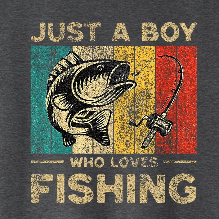 Fishing Jokes Boy Fisherman Bass Fish Women's Crop Top Tee