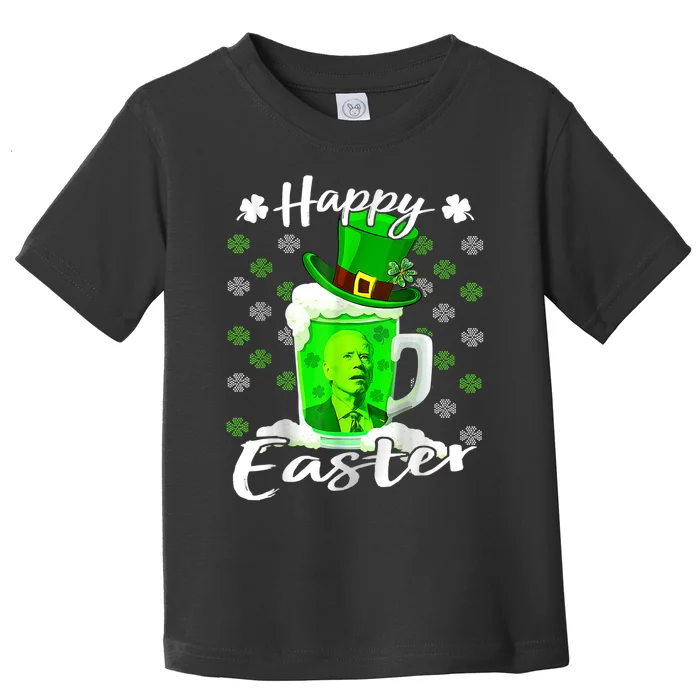 Funny Joe Biden Drink Beer Easter Confused St Patricks Day Toddler T-Shirt