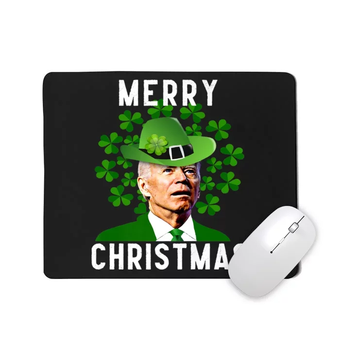 Funny Joe Biden Merry Christmas Confused St Patricks Day Mousepad