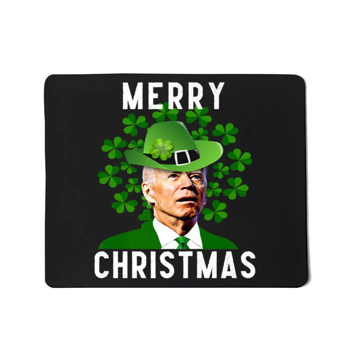 Funny Joe Biden Merry Christmas Confused St Patricks Day Mousepad