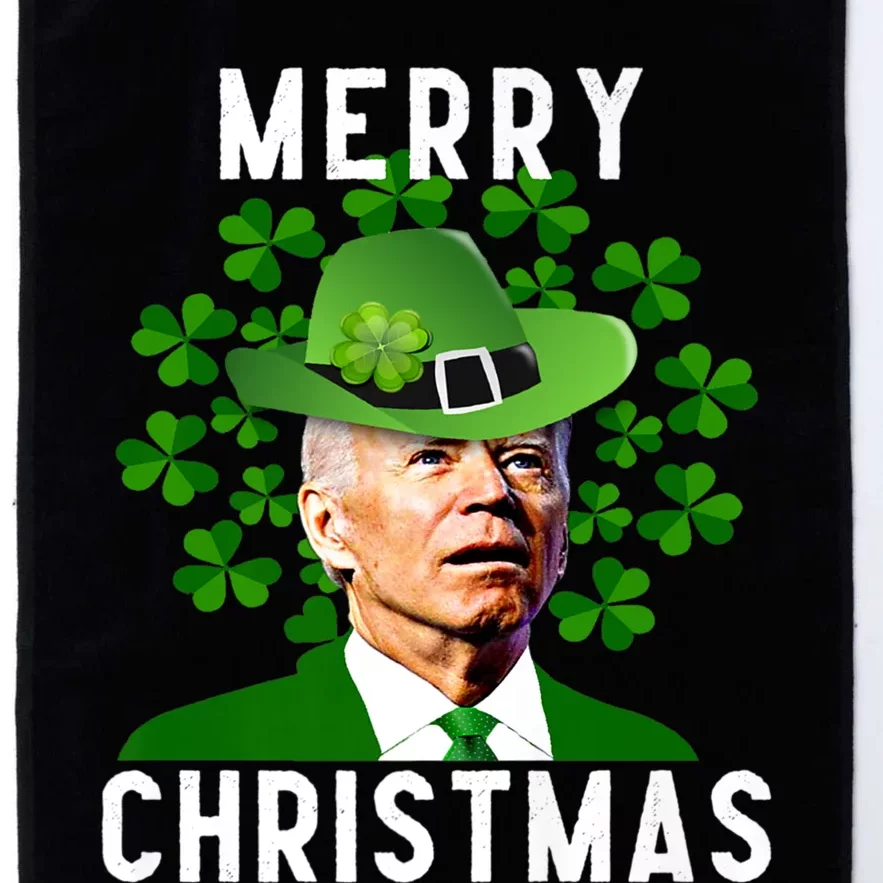 Funny Joe Biden Merry Christmas Confused St Patricks Day Platinum Collection Golf Towel